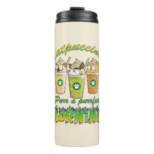 Catpuccino – Purr a Purrfect Morning Cute Cat Thermal Tumbler