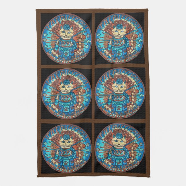 Catpurrcino Tea Towel (Vertical)