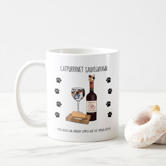 Catpurrrnet Sauvigyawn Coffee Mug (With Donut)