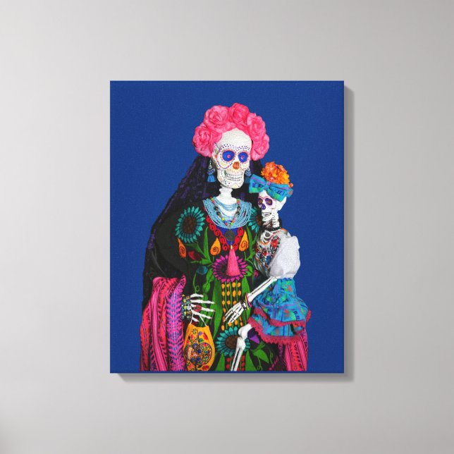 Catrina and Calavera Child Sugar Skull Canvas Print (Front)