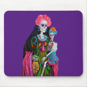 Catrina and Child Day of the Dead Sugar Skull Mouse Mat