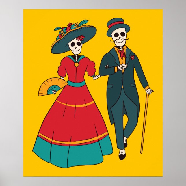 Catrina Couple Mexican Day Of The Dead Poster (Front)