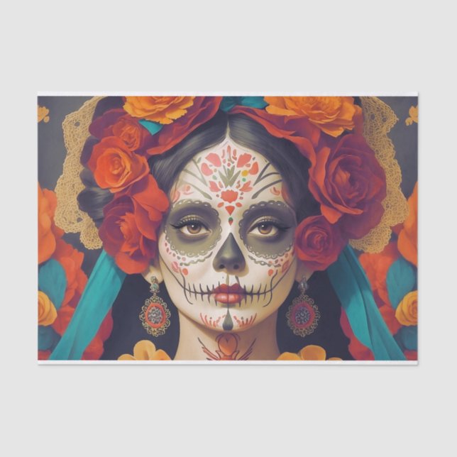 Catrina Day Of The Dead 1 Decoupage Tissue Paper (Front)