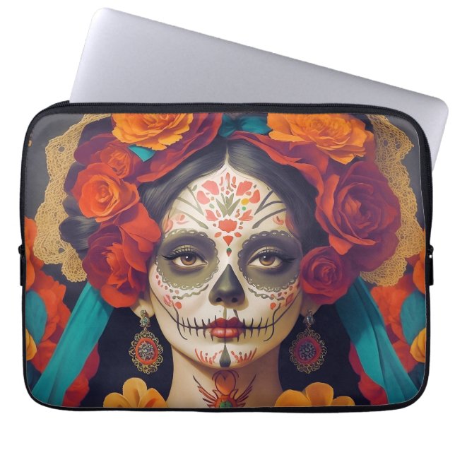 Catrina Day Of The Dead 1 Laptop Sleeve (Front)
