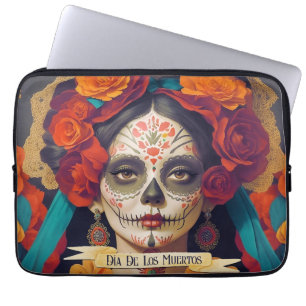 Catrina Day Of The Dead 1 With Text Laptop Sleeve