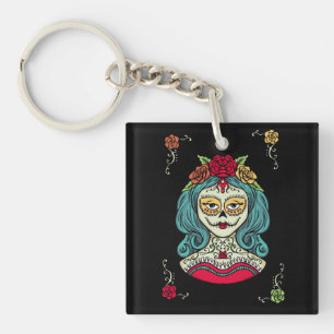 Catrina Día de Muertos Web Key Ring
