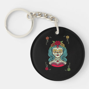 Catrina Día de Muertos Web Key Ring