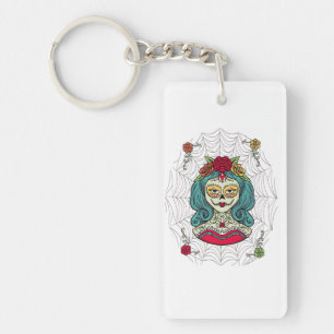 Catrina Día de Muertos Web Key Ring