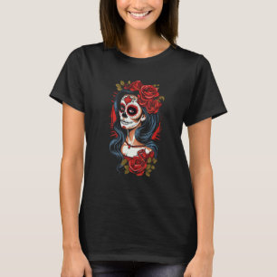 Catrina La Calavera Sugar Skull Halloween Day of t T-Shirt