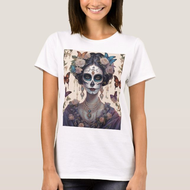 Catrina-style makeup woman T-Shirt (Front)