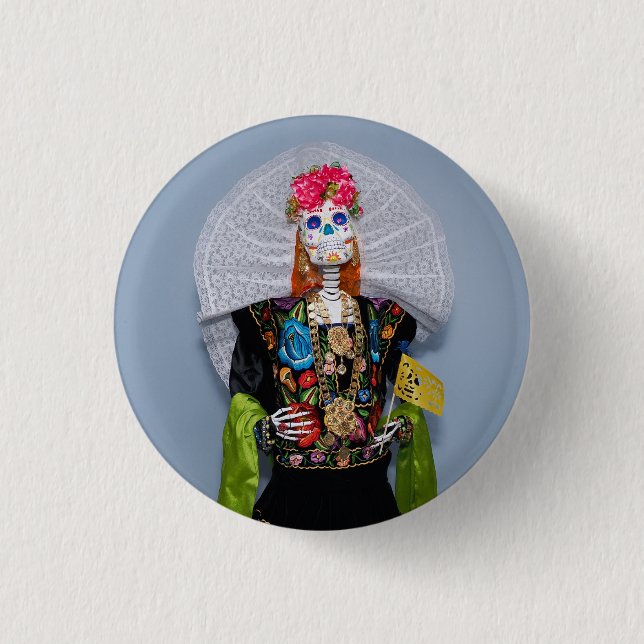 Catrina Tehuana  3 Cm Round Badge (Front)