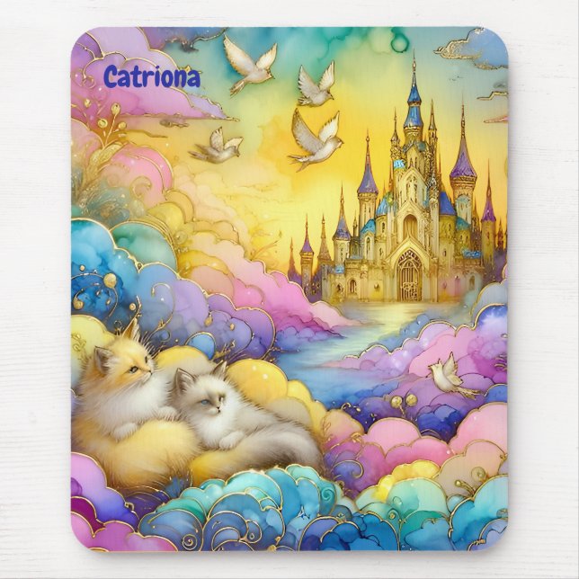 CATRIONA ~Crystal Castle Clouds Kittens ~ Mousepad (Front)