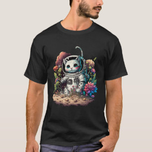Catronaut Cat Astronaut With Flowers  Cat Graphic T-Shirt