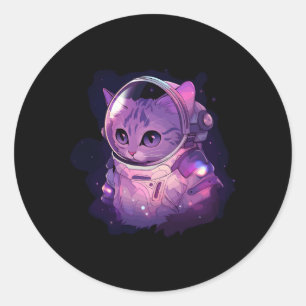 Catronaut Space Cat Galaxy Kitten Astronaut Space  Classic Round Sticker