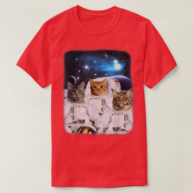 Catronauts Space Cat Astronaut With Cat Head In Ga T-Shirt (Design Front)