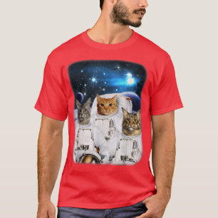Catronauts Space Cat Astronaut With Cat Head In Ga T-Shirt