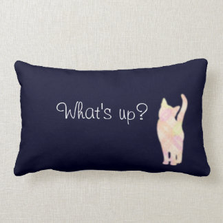 Cat's グラデーション "What's up?" Blue クッション　Throw Pillow
