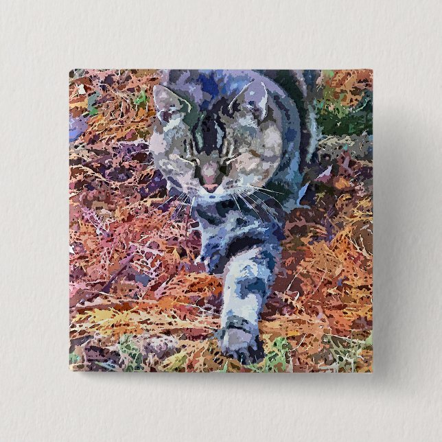 CATS 15 CM SQUARE BADGE (Front)