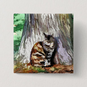 CATS 15 CM SQUARE BADGE