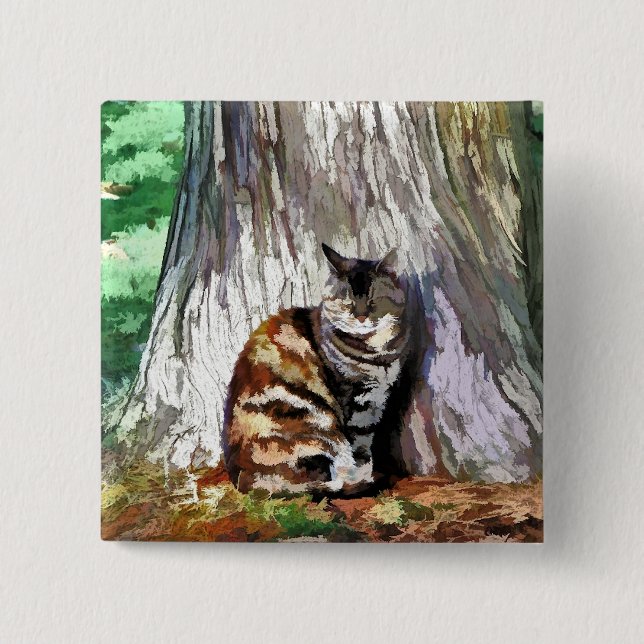 CATS 15 CM SQUARE BADGE (Front)