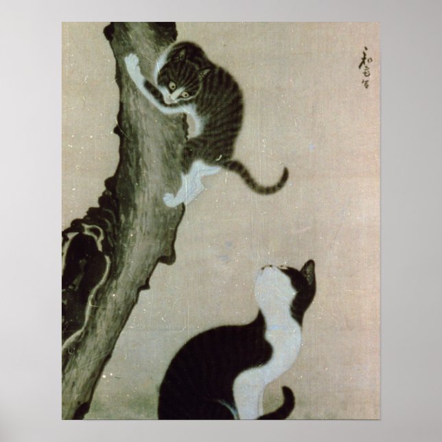 Cats, 17th century (ink on silk) poster (Front)