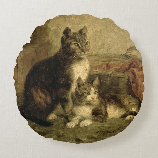 Cats, 1883 round cushion (Front)