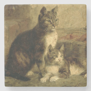 Cats, 1883 stone coaster