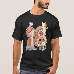 Cats 18th Birthday Party Eighteen 18 Years Old Kit T-Shirt
