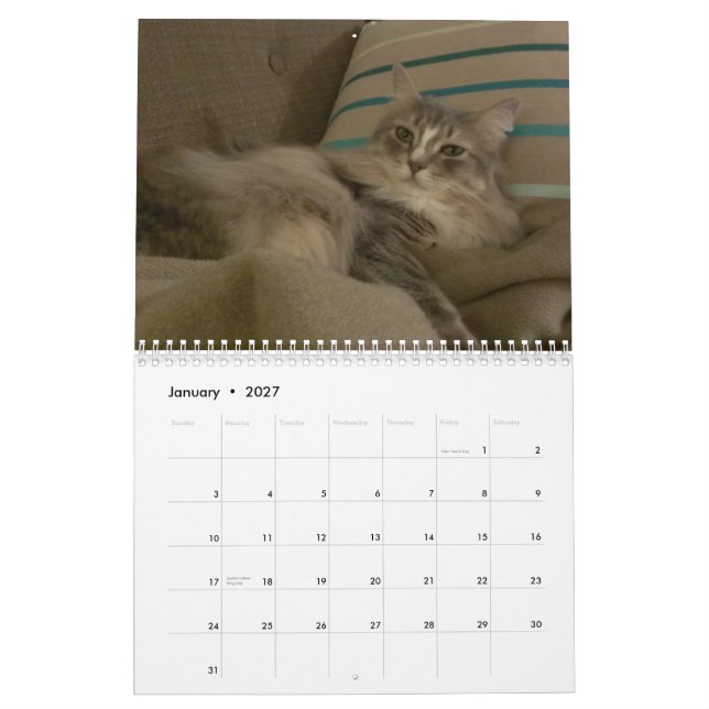 Cats 2015 Marlowe, Peepers & Gryphon Calendar (Jan 2027)
