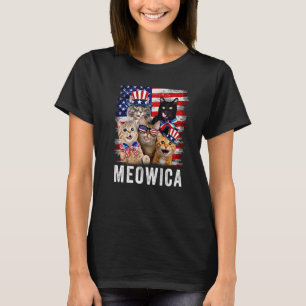 Cats 4th Of July Meowica Merica Cat Usa American T-Shirt