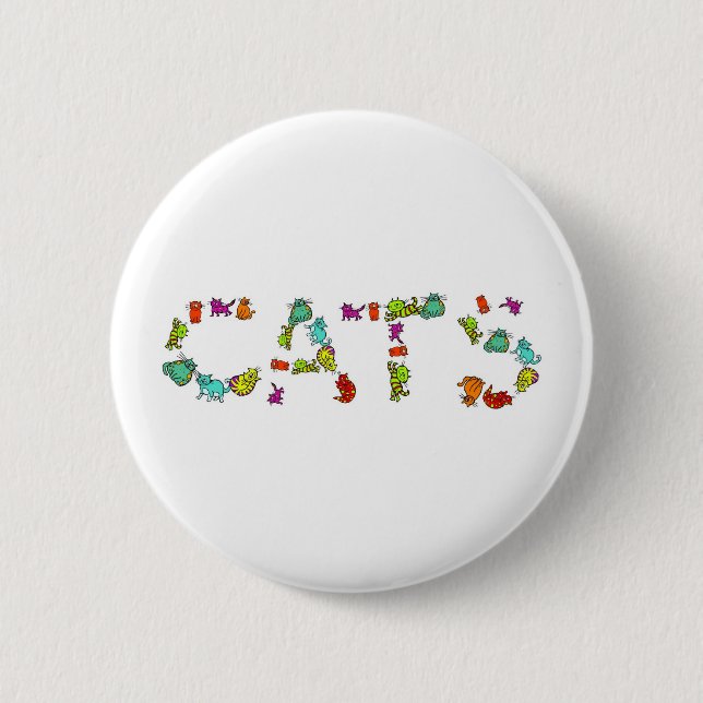 Cats 6 Cm Round Badge (Front)