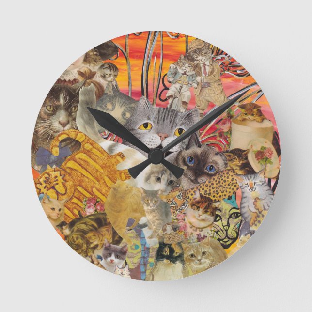 Cats a Plenty Round Clock (Front)