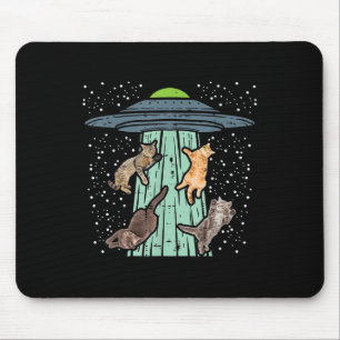 Cats Abducted By Ufo Funny Alien Space Lover Men W Mouse Mat
