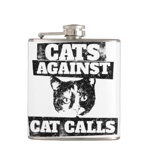 Cats against cat calls hip flask