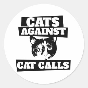 Cats Against Catcalls retro calico feminist Classic Round Sticker