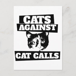 Cats Against Catcalls retro calico feminist Postcard
