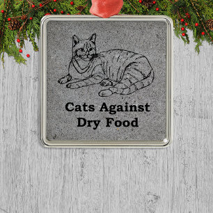 Cats Against Dry Food Metal Tree Decoration