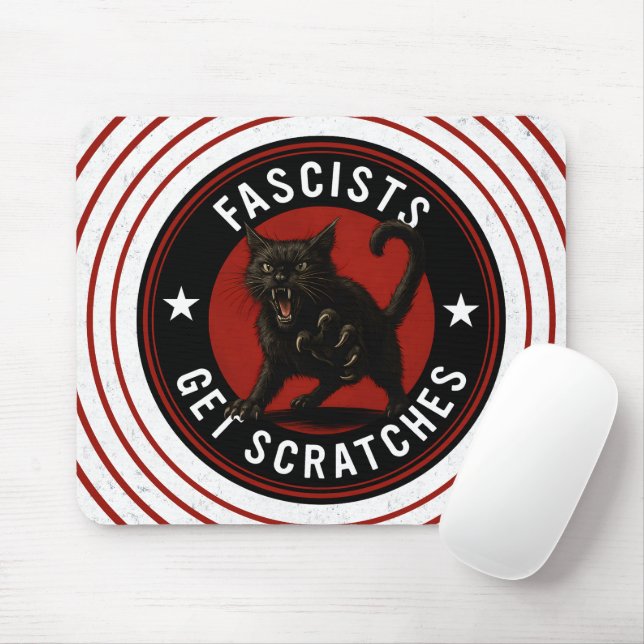 Cats Against Fascists Mouse Mat (With Mouse)