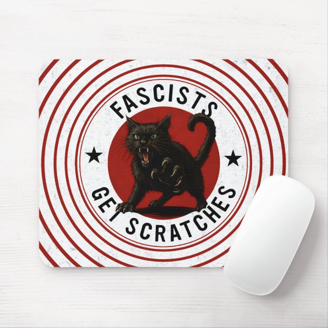 Cats Against Fascists Mouse Mat (With Mouse)