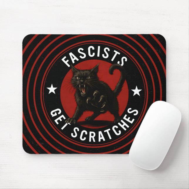 Cats Against Fascists Mouse Mat (With Mouse)