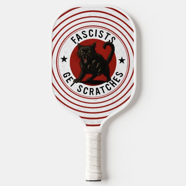 Cats Against Fascists Pickleball Paddle (Front)
