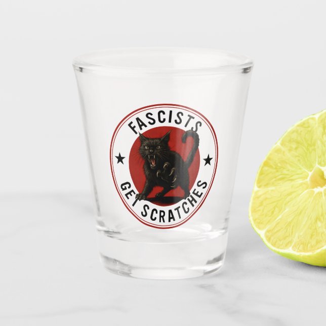 Cats Against Fascists Shot Glass (Front)