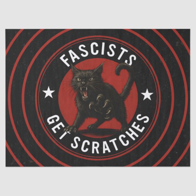 Cats Against Fascists Tissue Paper (Front)
