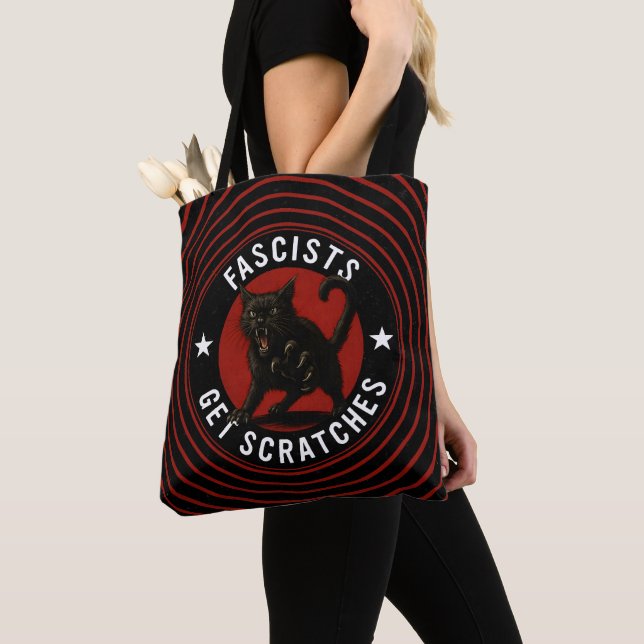 Cats Against Fascists Tote Bag (Close Up)