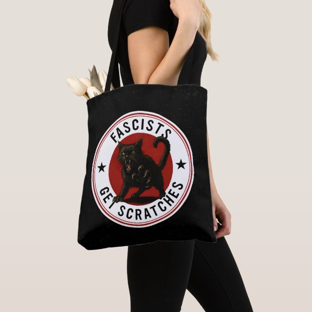 Cats Against Fascists Tote Bag (Close Up)