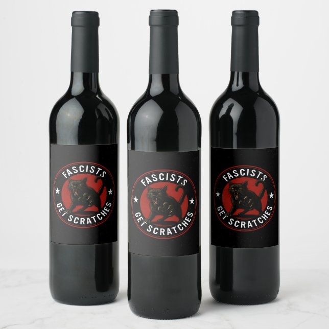 Cats Against Fascists Wine Label (Bottles)