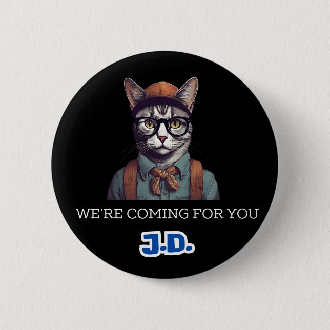Cats against JD Vance button (Front)