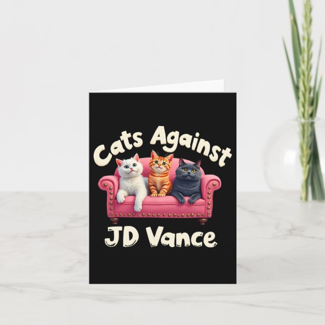 Cats Against Jd. Vance Childless Cat Lady Couch Li Card (Front)