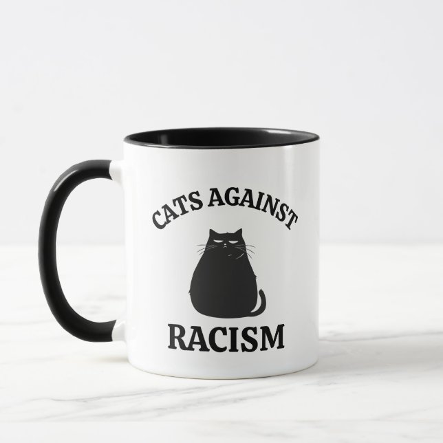 Cats Against Racism: Funny Political Humour Cat Mu Mug (Left)