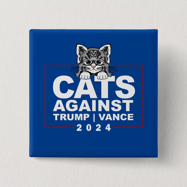 Cats Against Trump Vance 15 Cm Square Badge (Front)
